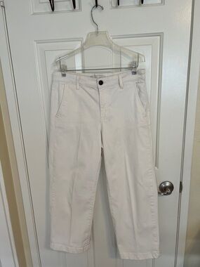 Ella Moss Cream Cropped Wide-Leg Pants